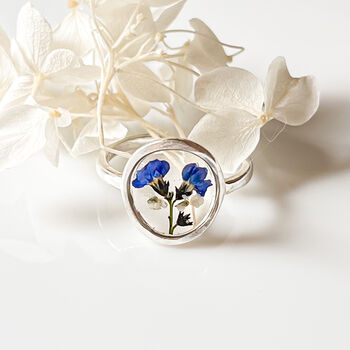 Sterling Silver Forget Me Not Ring, 2 of 4