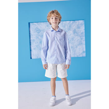 Azur Boys Cotton Shirt – Blue And White Lnm621, 2 of 3