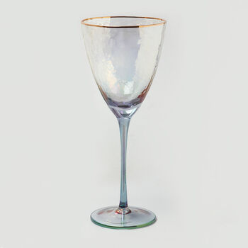G Decor Set Of Four Grey Hammered Wine Glasses, 4 of 4