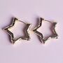 Star Hoop Earrings With Cubic Zirconia, thumbnail 6 of 7