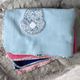 Liberty Cat Personalised New Baby Blanket Gift, thumbnail 4 of 5