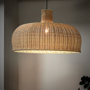 Natural Rattan Dome Pendant Light Shade, 2 of 5