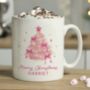 Personalised Pink Christmas Tree Mug, thumbnail 3 of 4