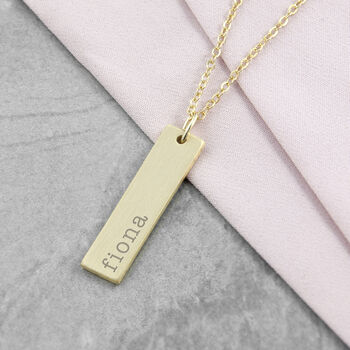 Personalised Gold Plated Bar Necklace, 4 of 5