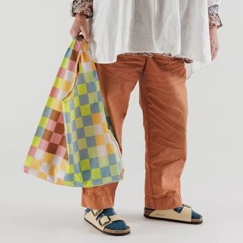 Baggu Multi Coloured Checkered Reusable Shopper Bag, 2 of 2