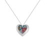 Tiger Lily Modern Vintage Floral Double Heart Pendant, thumbnail 1 of 3