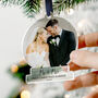 Personalised First Christmas Married Photo Ornament Gift, thumbnail 9 of 11