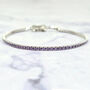 Alexandrite Gemstone Sterling Silver Tennis Bracelet, thumbnail 1 of 5