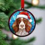Welsh Springer In Santa Hat Suncatcher Decoration, thumbnail 2 of 6