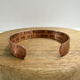 Personalised Unisex Thick Woodgrain Copper Cuff Bracelet, thumbnail 2 of 3