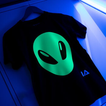 Cool Alien Head Interactive Glow In The Dark T Shirt, 2 of 7