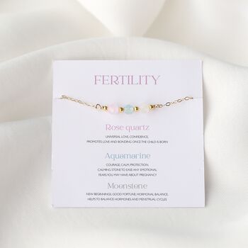 Fertility Bracelet – Dainty Chain Handmade Natural Crystal Jewellery For Fertility, Ivf, Pregnancy, 2 of 6