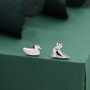 Mismatched Chicken And Duck Stud Earrings In Sterling Silver, thumbnail 6 of 12