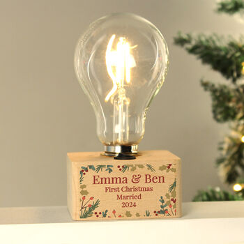 Personalised Christmas Foliage LED Bulb Table Lamp, 4 of 6