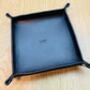 Personalised Black Leather Desk Accessories Tray, thumbnail 9 of 12