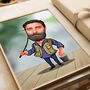 Fishrman Gift Print Caricature Portrait, thumbnail 2 of 4