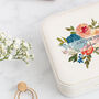Personalised Peach And Navy Roses Travel Jewellery Box, thumbnail 2 of 4
