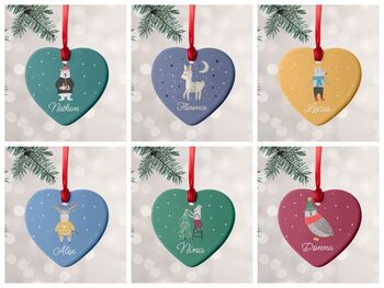 Personalised Heart Christmas Tree Decoration, 2 of 12