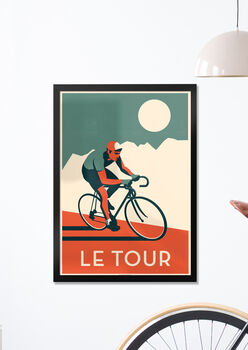 Le Tour Cycling Tour De France Retro Bike Art Print, 4 of 4