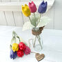 Leather Anniversary Tulips Flowers Bouquet Glass Carafe, thumbnail 1 of 3