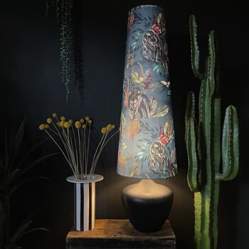 Handmade Oversized Cone Panther Lampshade In Smoke, 2 of 4