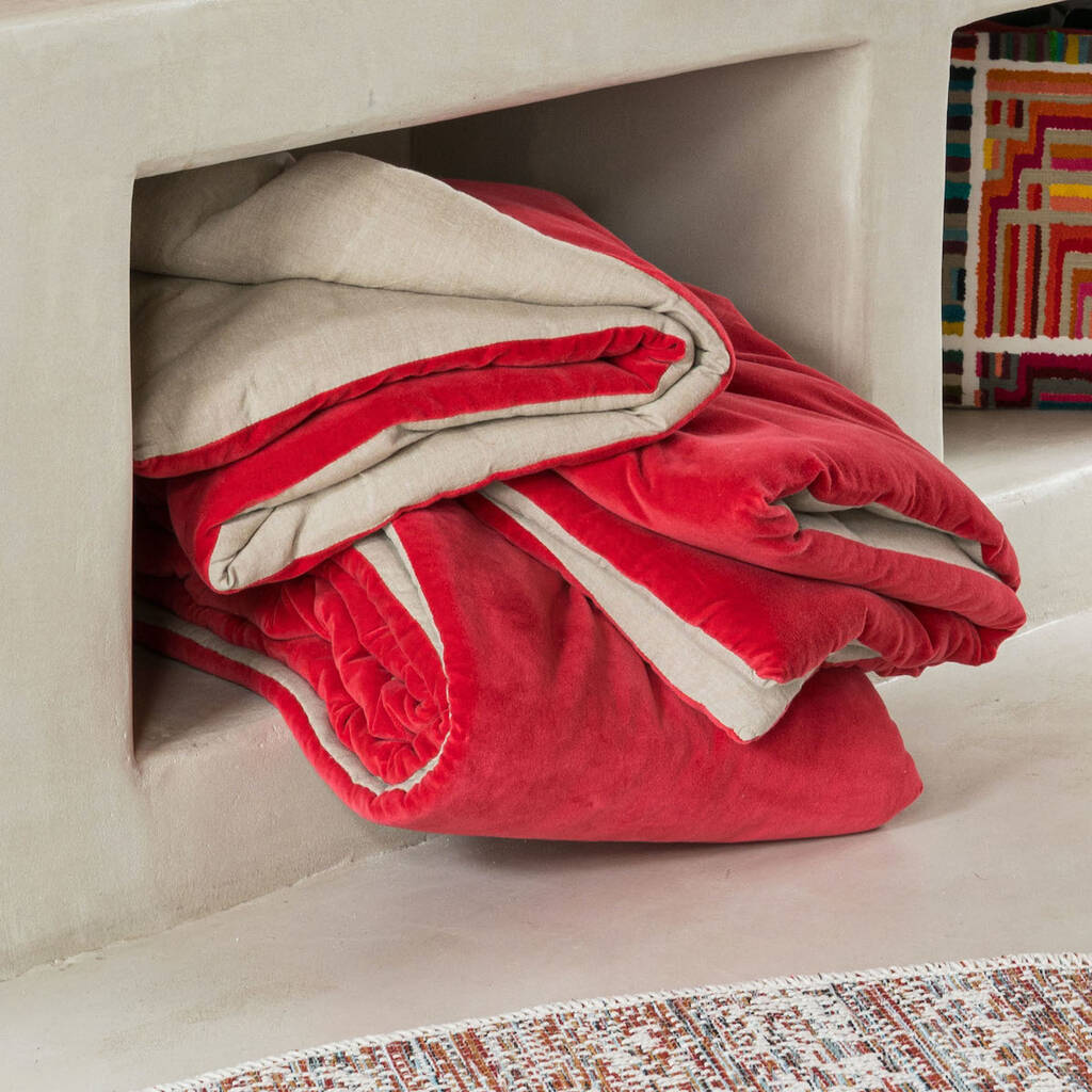 Knotted Velvet Throw In Assorted Colours By Idyll Home