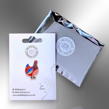 Colourful Hen Chicken Hard Enamel Pin, 5 of 8