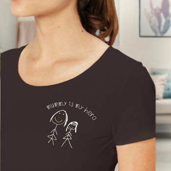 Mummy Is My Hero T Shirt With Child's Drawing, 4 of 6