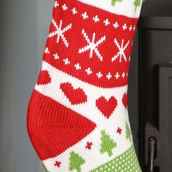 Personalised Chunky Knit Nordic Christmas Stocking, 5 of 7