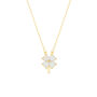 White Opal Four Leaf Clover Sterling Silver Necklace In Gold, thumbnail 3 of 7