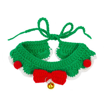 Hand Crocheted Christmas Cat Collar, 3 of 3