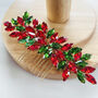 Christmas Green And Red Hair Comb, thumbnail 1 of 3