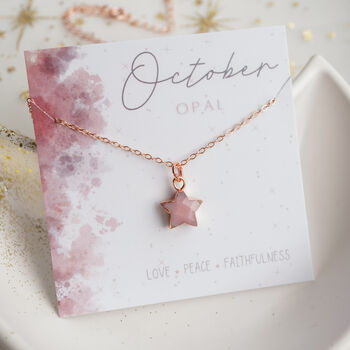 Pink Opal Star Necklace, 2 of 11