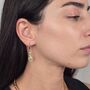 Peridot August Birthstone Teardrop Silver Earrings, thumbnail 3 of 4