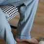 Personalised Men’s Pure Cotton Pyjama Set – Blue Check Comfort, thumbnail 9 of 9