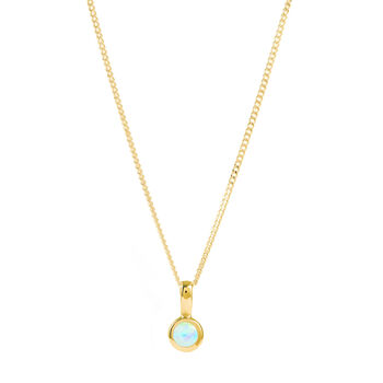 October Birthstone Opal Gold Vermeil Charm Necklace, 3 of 9