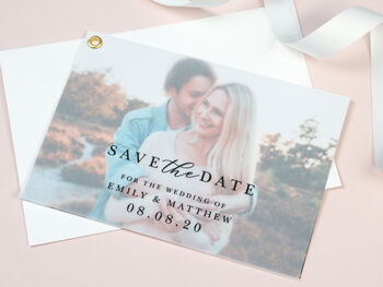Layered Vellum Wedding Save The Date Card, 2 of 2