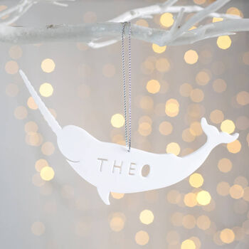 Personalised Narwhal Christmas Gift Tag, 2 of 2