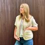 Zip Short Merino Wool Gilet Beige, thumbnail 3 of 5