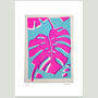 Hot Pink Monstera Fabric Screen Print, thumbnail 4 of 4