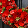 Deluxe Winter Roses Christmas Wreath, thumbnail 4 of 6