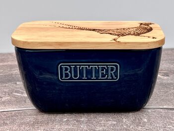 Pheasant Blue Butter Dish, 3 of 4