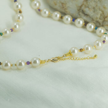 Large Pearls And Gemstone Necklace. Free UK Delivery, 4 of 5