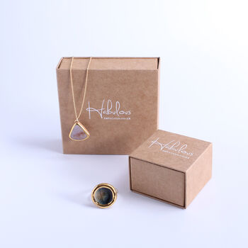 Sterling Silver Necklace With Handmade Ceramic, Glass And Gold Pendant, 7 of 7