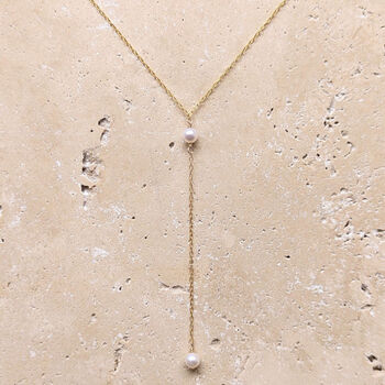 Amelie Pearl Lariat Necklace, 3 of 3