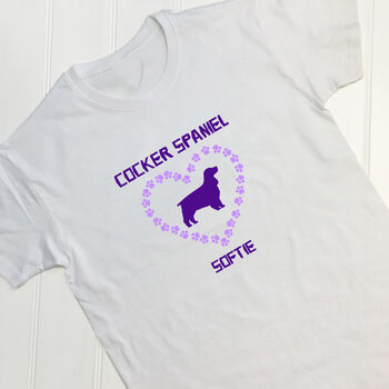 Personalised Adults Cocker Spaniel T Shirt, 5 of 10