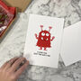 Funny Monster Valentine's Card, thumbnail 3 of 3