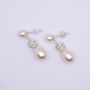 Diamante And Pearl Drop Earrings, thumbnail 3 of 5