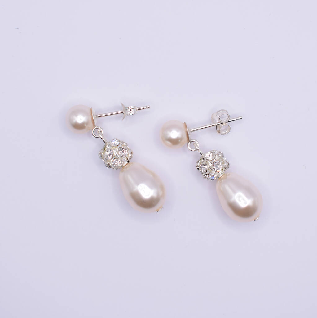 Priya Cultured White Akoya Pearl Leaf Earrings