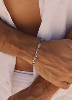 Silver 5mm Anchor Chain Bracelet Adjustable Gift, 4 of 5